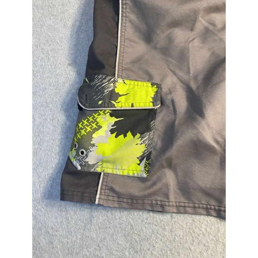 Vintage‎ Nike Swim Shorts Adult L Gray/Green Y2k